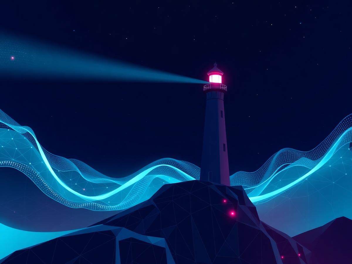 Lighthouse project as a beam of data points over an industrial facility